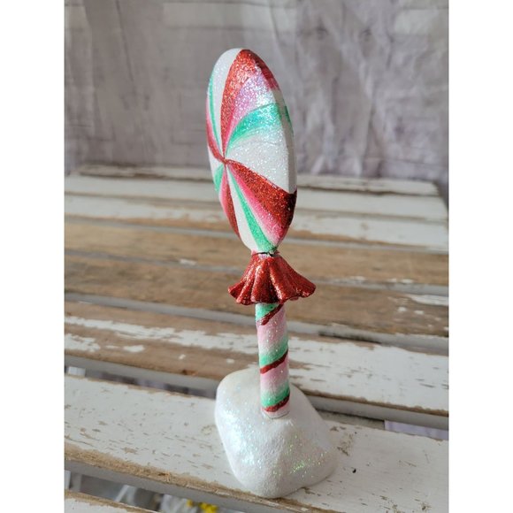 Candy cane gingerbread large home Xmas decor as is sparkle glitter - Picture 4 of 8